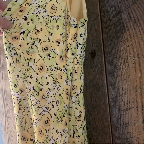 Women’s 0 ANN TAYLOR LOFT Yellow Floral Sleeveless V-Neck Lined Spring Dress EXC - Picture 13 of 13